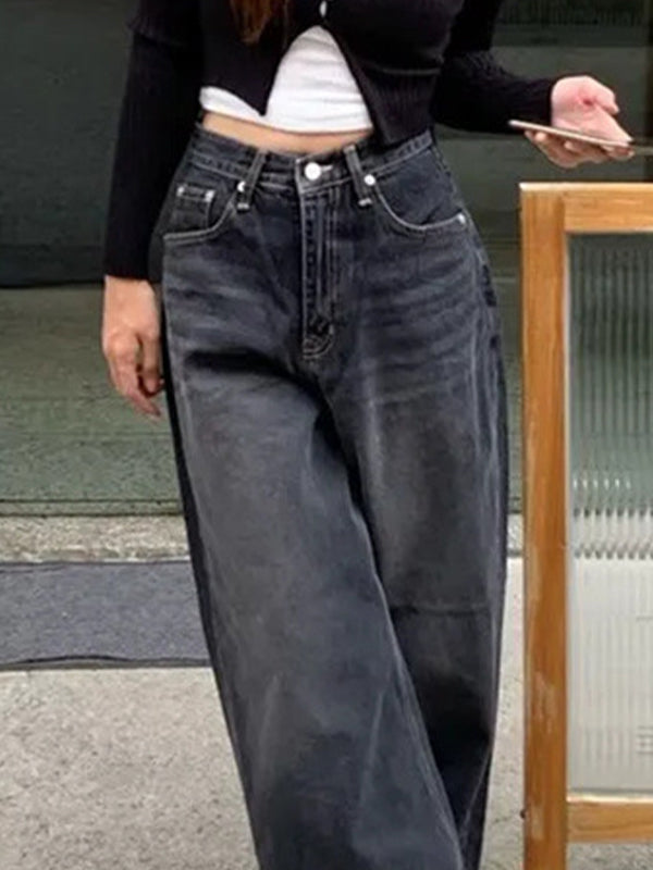 Pocket Bow Print Boyfriend Jeans