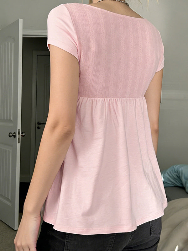Sweet Girly Style Short Sleeve