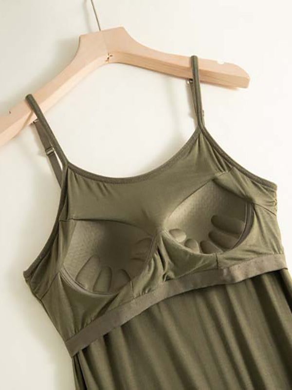 Adjustable Strap Dress Built-in Bra