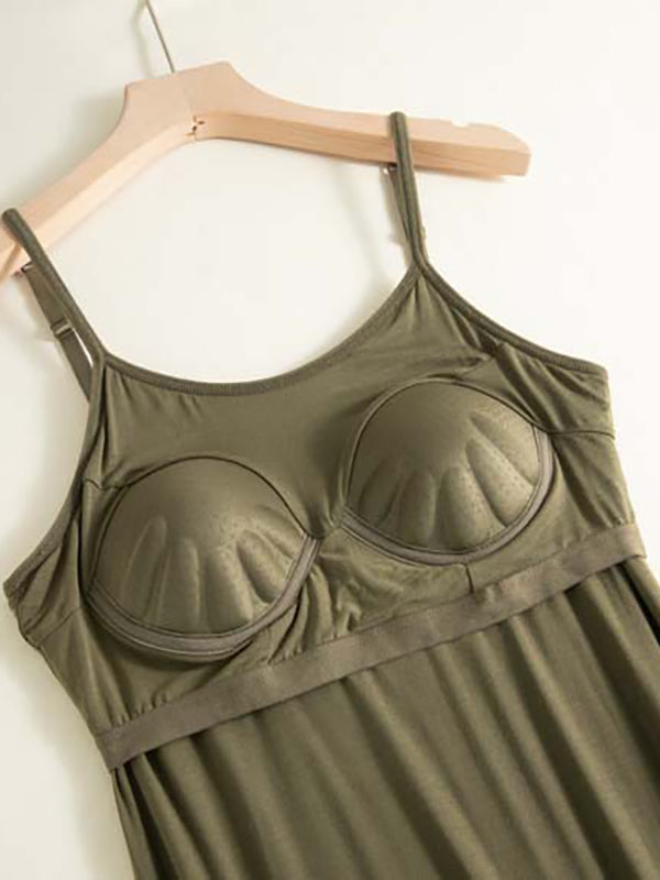 Adjustable Strap Dress Built-in Bra