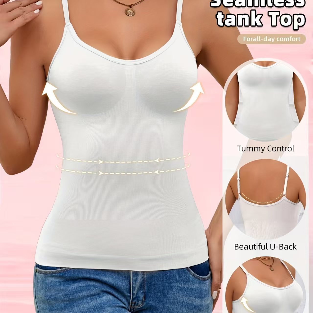 Seamless U-Back Top with Built-in Bra