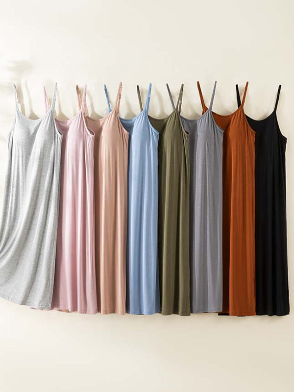 Adjustable Strap Dress Built-in Bra