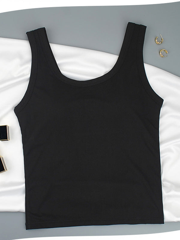 Padded Wide Shoulder Straps Tank Top