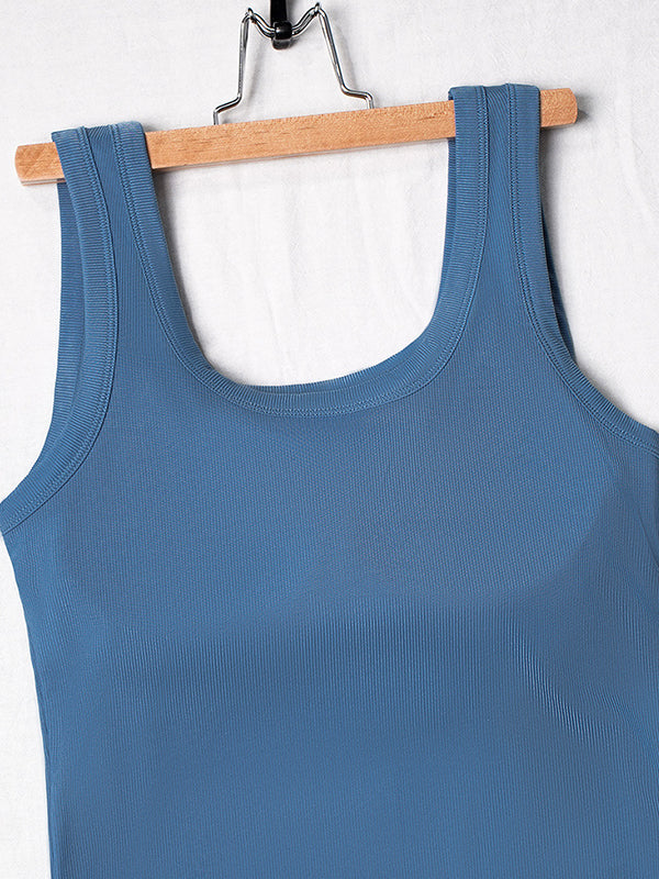 Padded Wide Shoulder Straps Tank Top