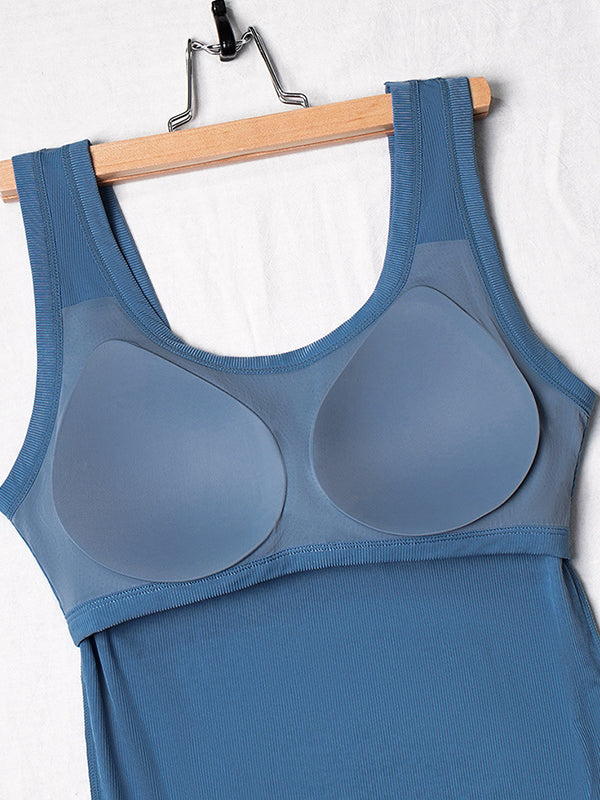 Padded Wide Shoulder Straps Tank Top