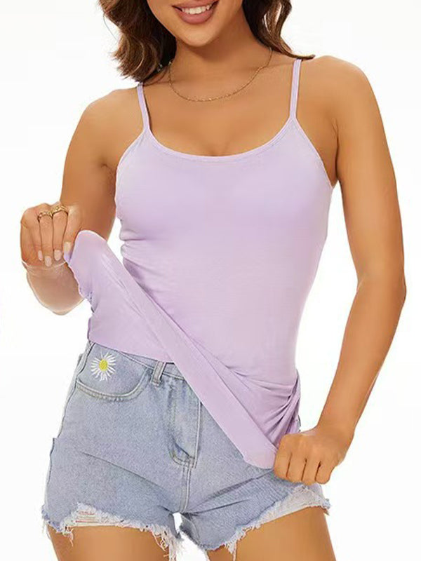 Seamless U-Back Top with Built-in Bra
