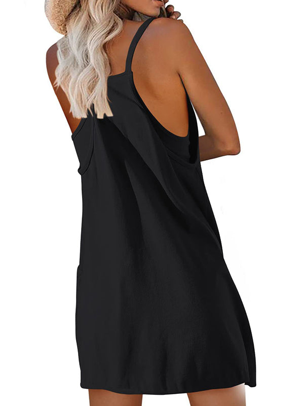 Womens Workout Romper Dress With Pocket