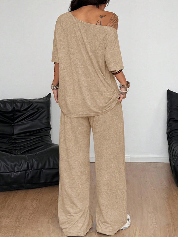 Casual Solid Colours Women'S Set