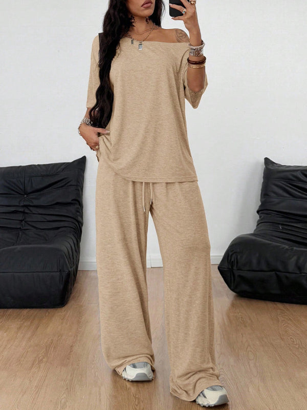 Casual Solid Colours Women'S Set
