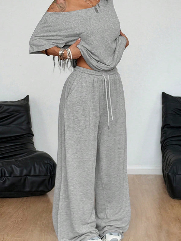Casual Solid Colours Women'S Set