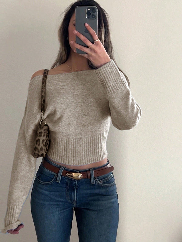 Loose Off-The-Shoulder Long Sleeve