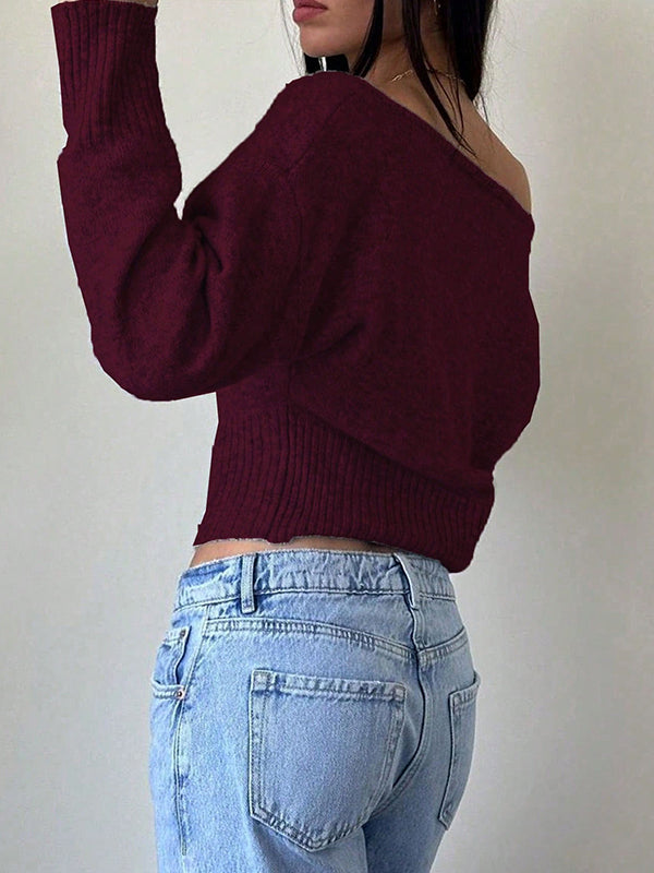 Loose Off-The-Shoulder Long Sleeve
