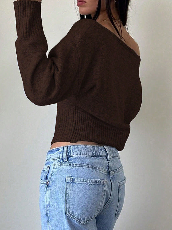 Loose Off-The-Shoulder Long Sleeve