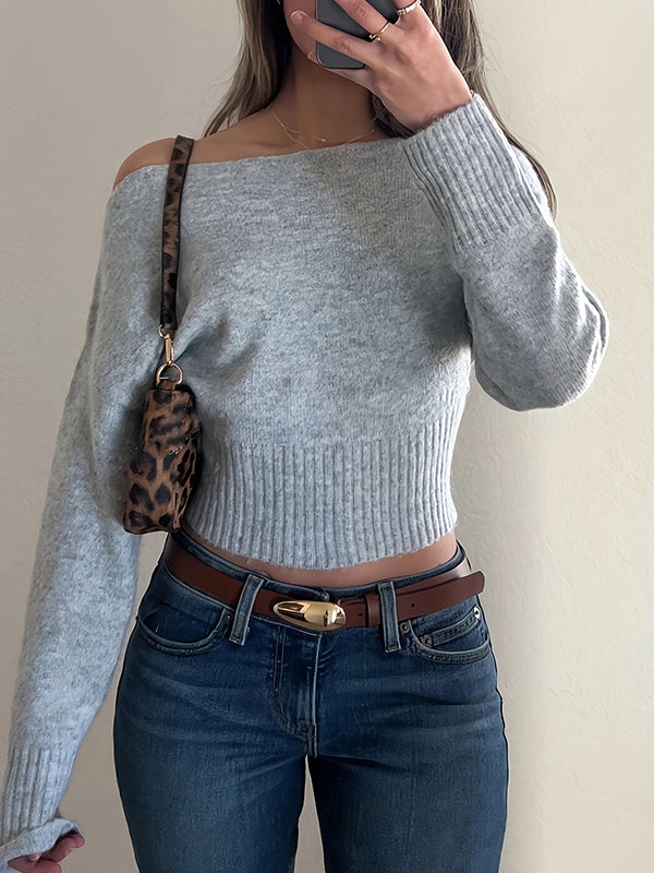 Loose Off-The-Shoulder Long Sleeve