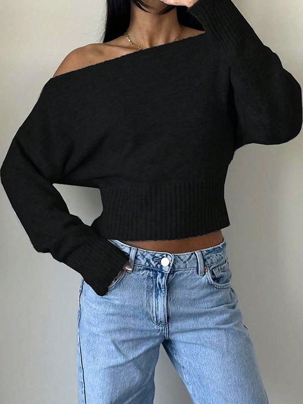 Loose Off-The-Shoulder Long Sleeve