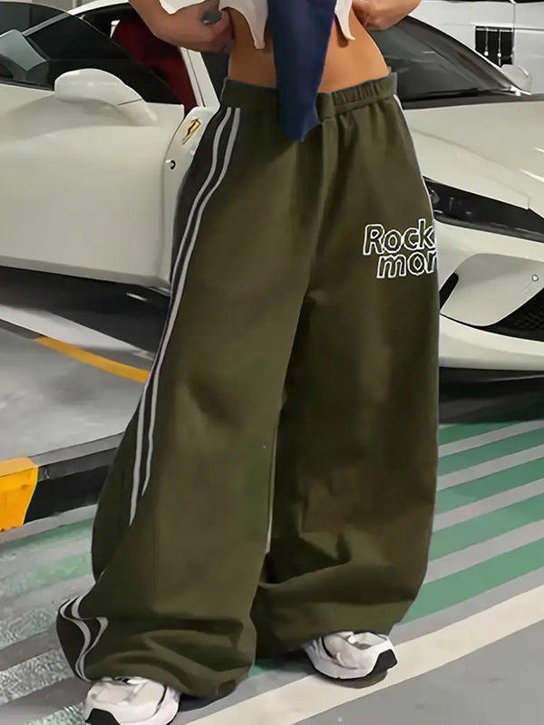 Two-Stripe Print Straight Leg Pants