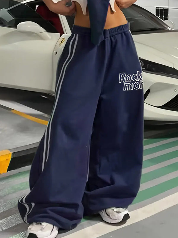 Two-Stripe Print Straight Leg Pants