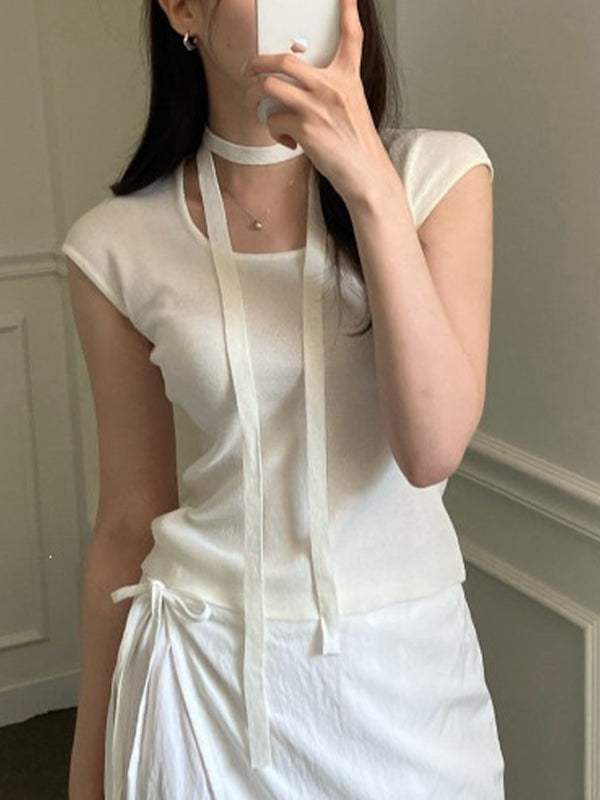 Fitted With A Sash Short Sleeve