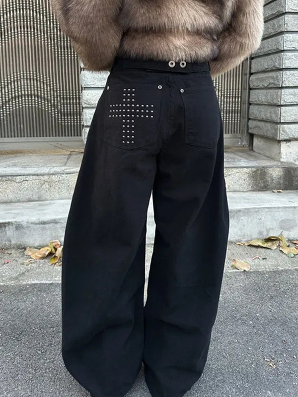 Dark Cross Boyfriend Jeans