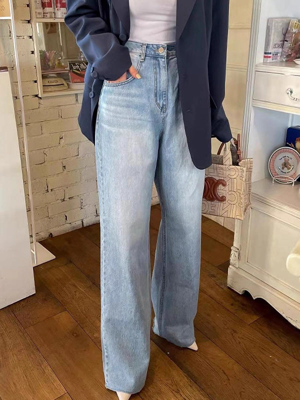 Heart-Shaped Print Boyfriend Jeans