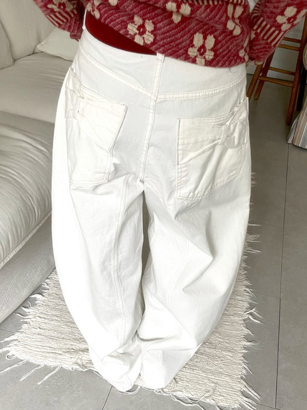 Pocket Bow Boyfriend Jeans