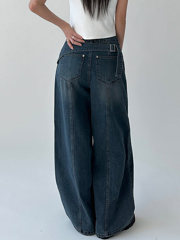 Wide-Leg Casual Boyfriend Jeans