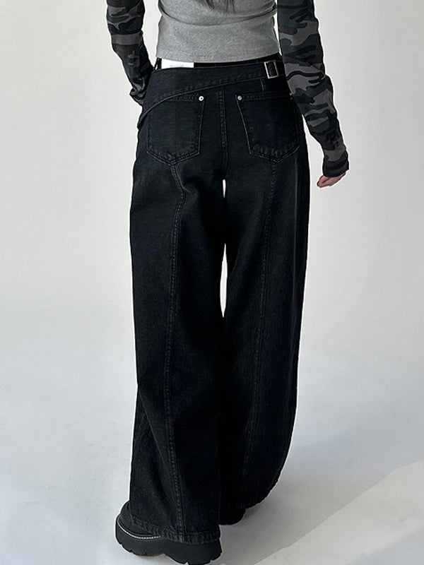 Wide-Leg Casual Boyfriend Jeans