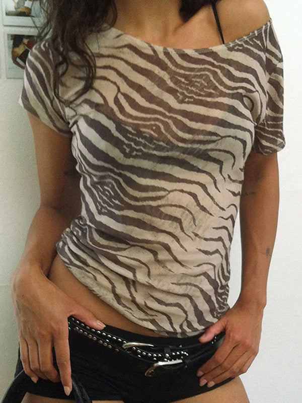 Girly Animal Print Short Sleeve