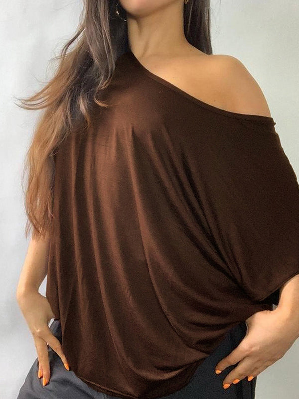 White Off-The-Shoulder Short Sleeve