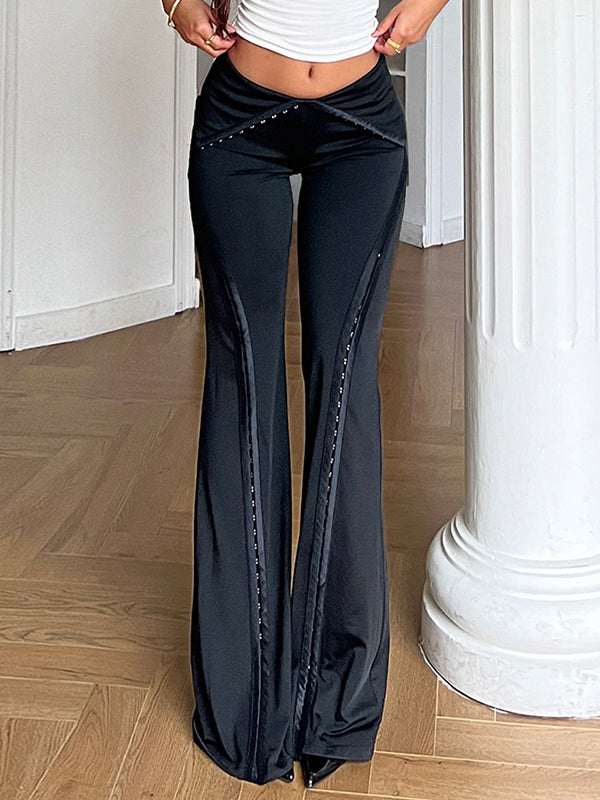 Retro Fashion Flare Leg Pants