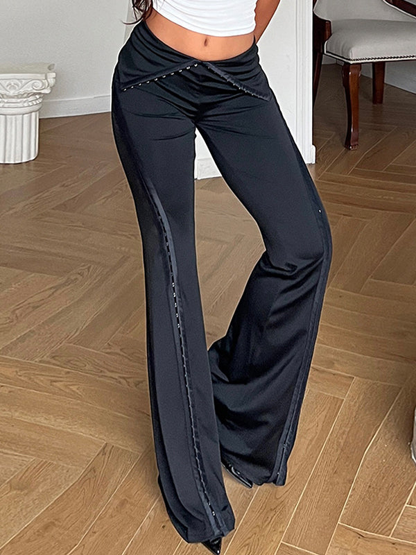 Retro Fashion Flare Leg Pants
