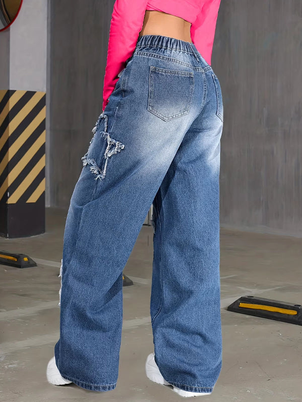 Star Patchwork Boyfriend Jeans