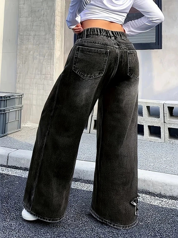 Star Patchwork Boyfriend Jeans