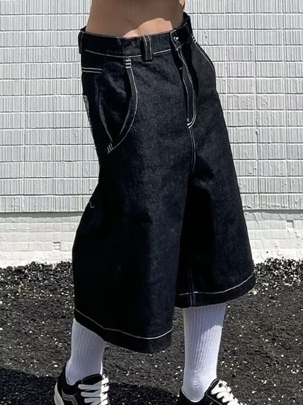 Vintage Embroidery Denim Shorts