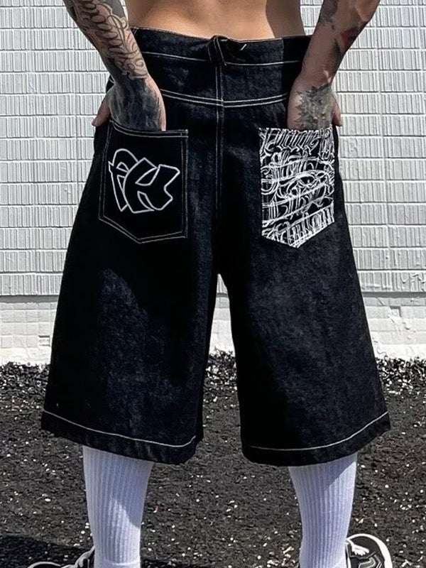 Vintage Embroidery Denim Shorts