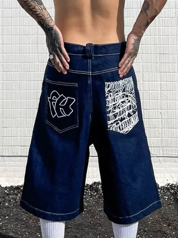 Vintage Embroidery Denim Shorts