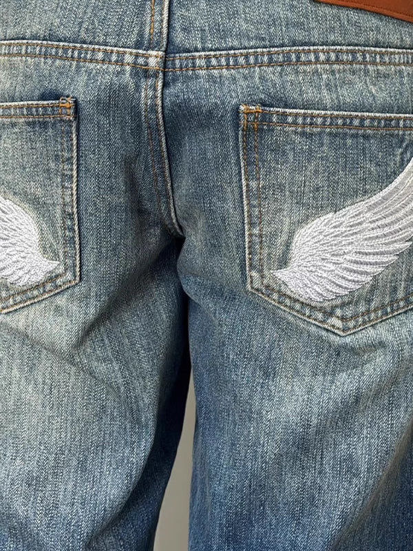 Vintage Angel Wings Boyfriend Jeans