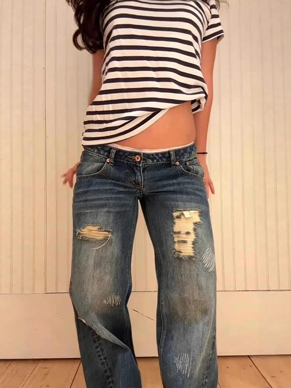 Vintage Angel Wings Boyfriend Jeans