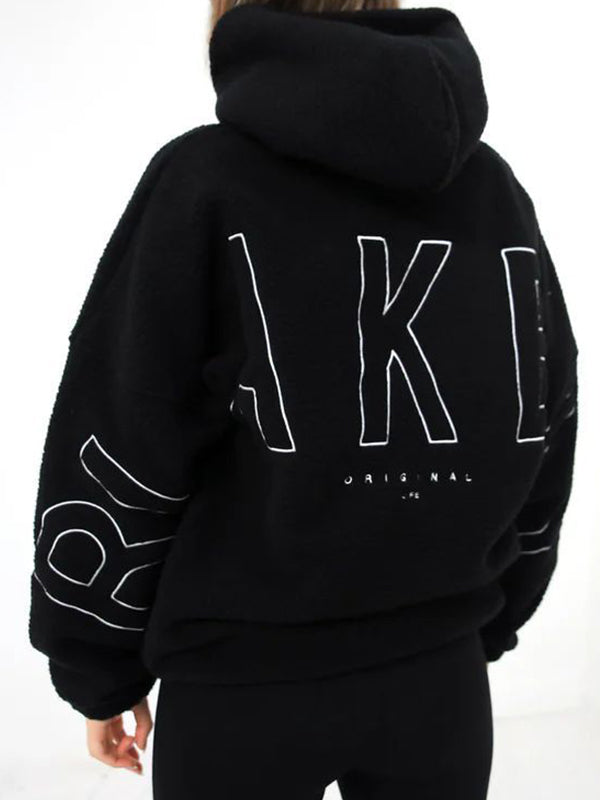 Letter Print Oversized Hoodie