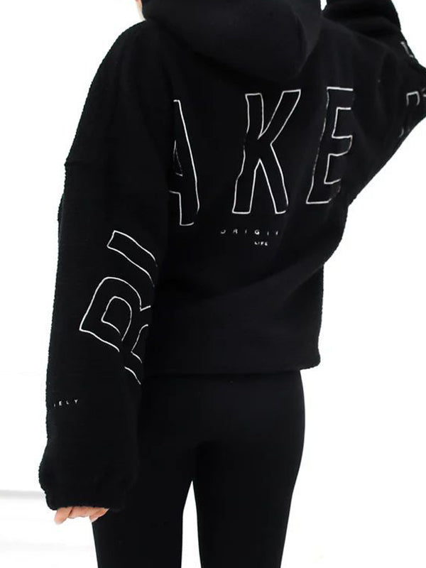 Letter Print Oversized Hoodie