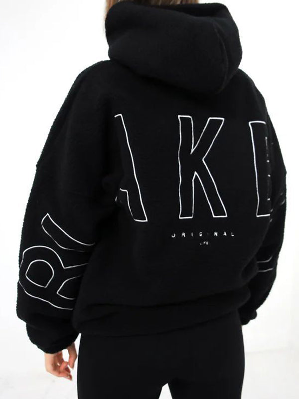 Letter Print Oversized Hoodie