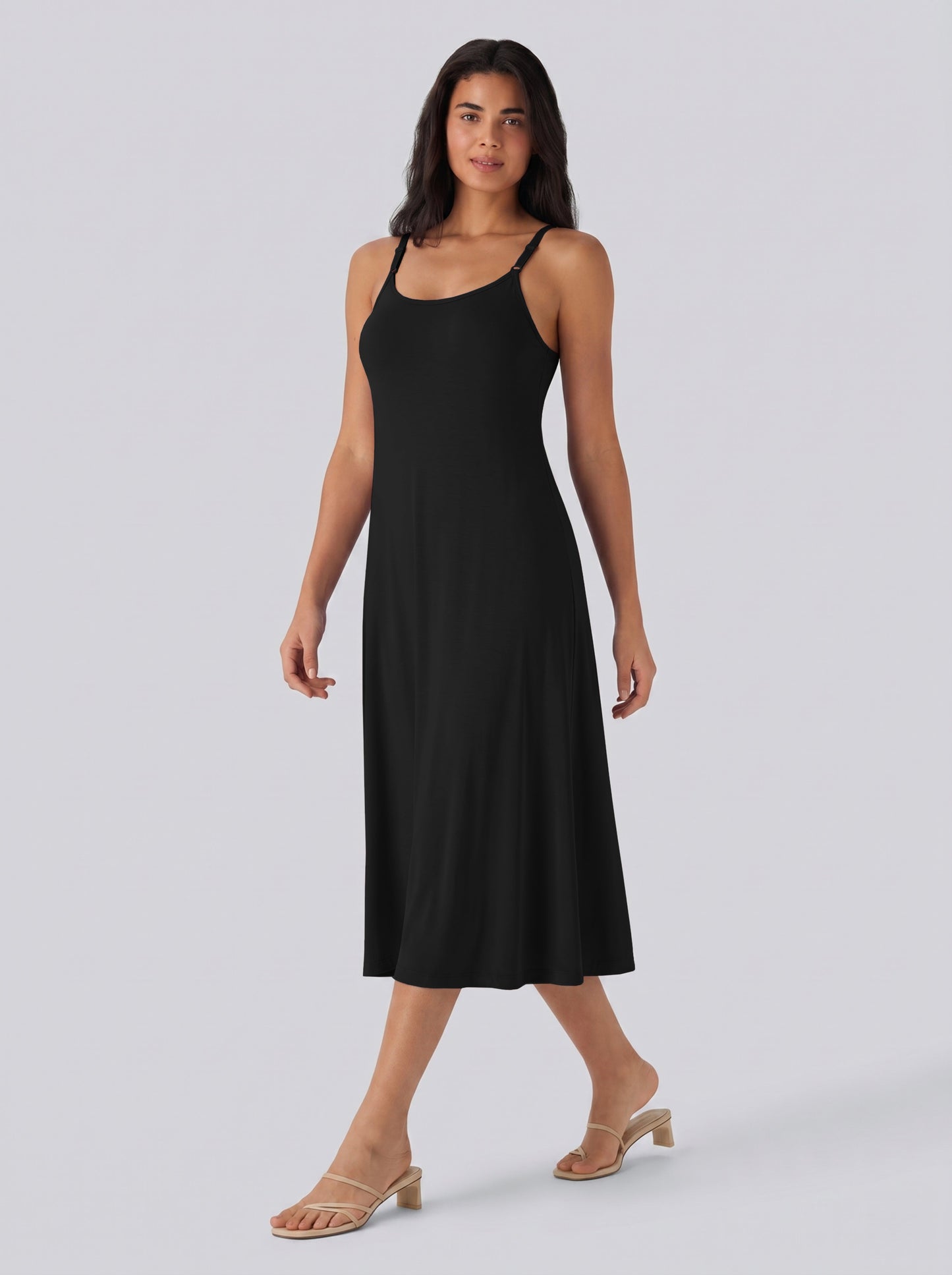 Adjustable Strap Dress Built-in Bra
