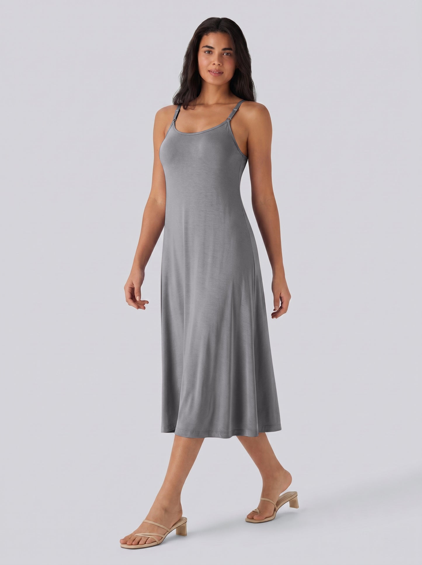 Adjustable Strap Dress Built-in Bra