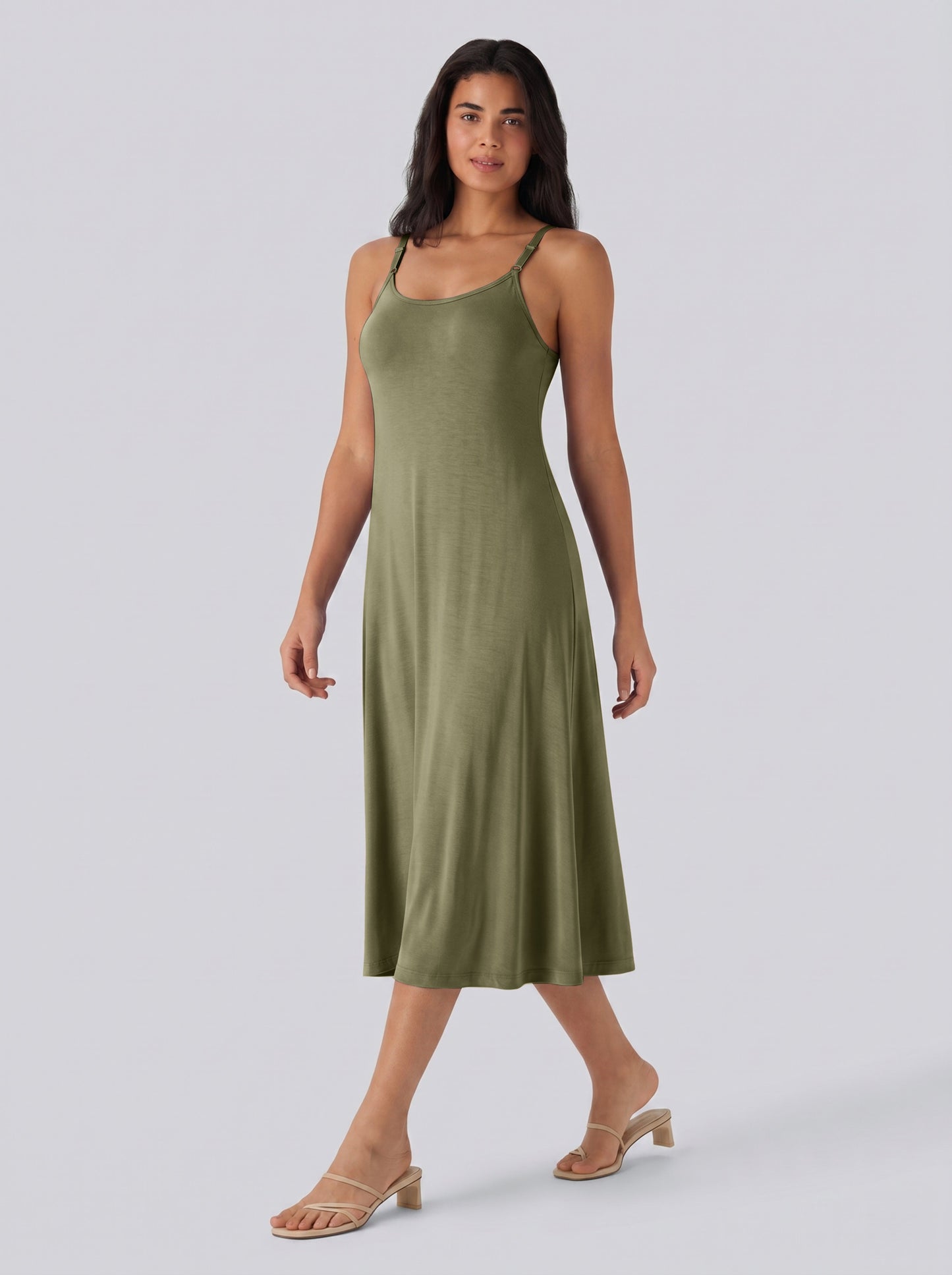 Adjustable Strap Dress Built-in Bra