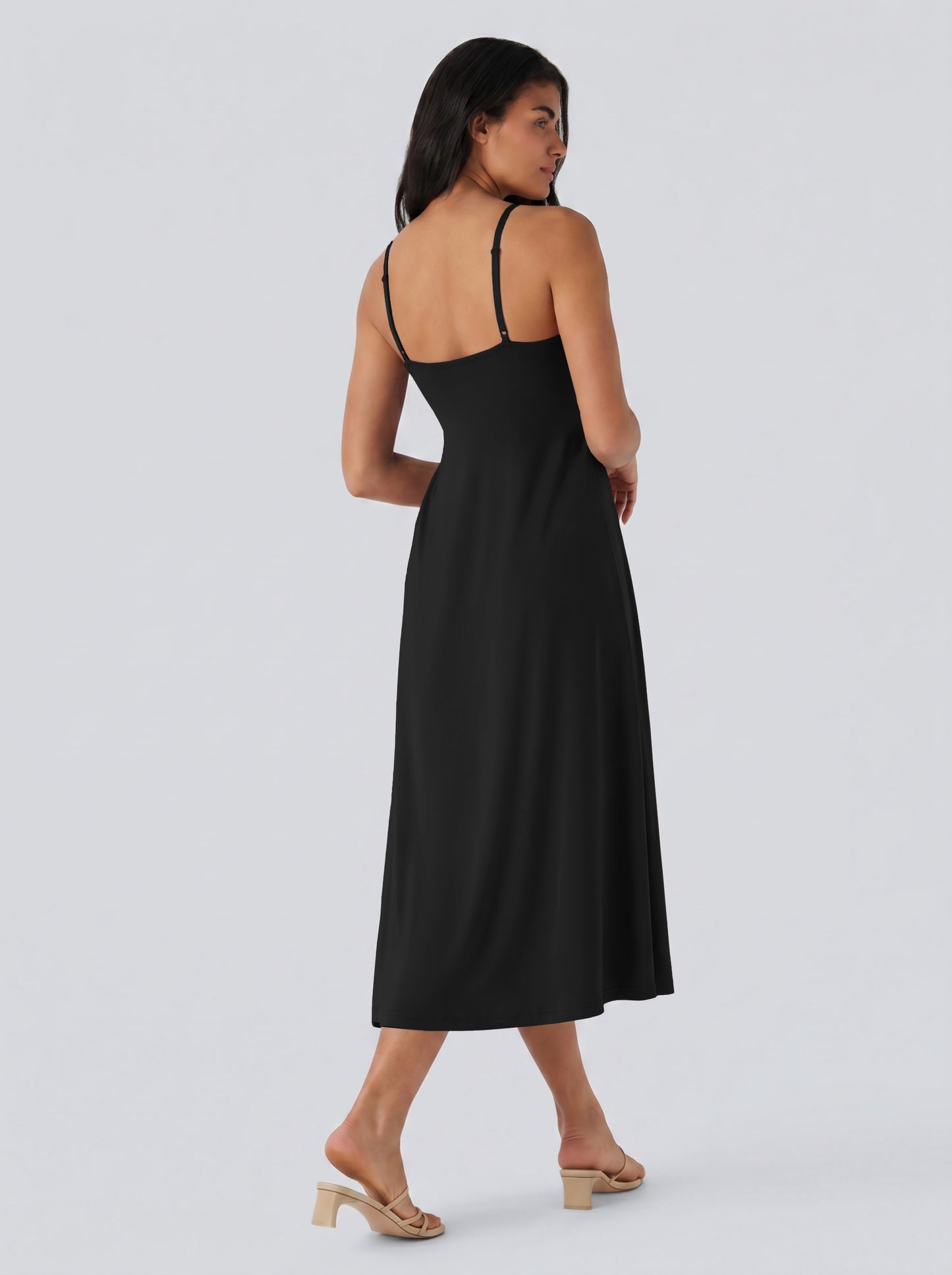 Adjustable Strap Dress Built-in Bra