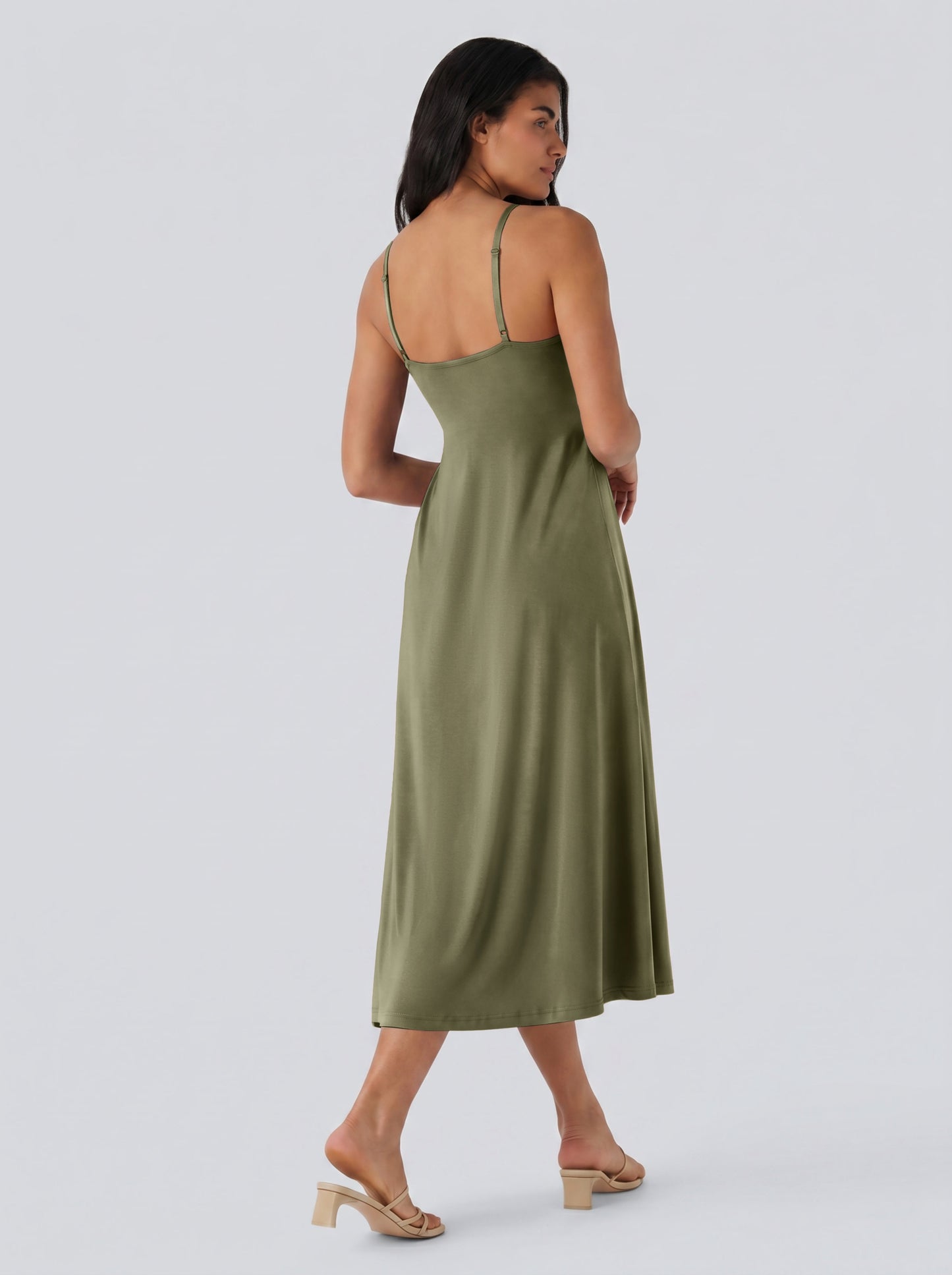Adjustable Strap Dress Built-in Bra