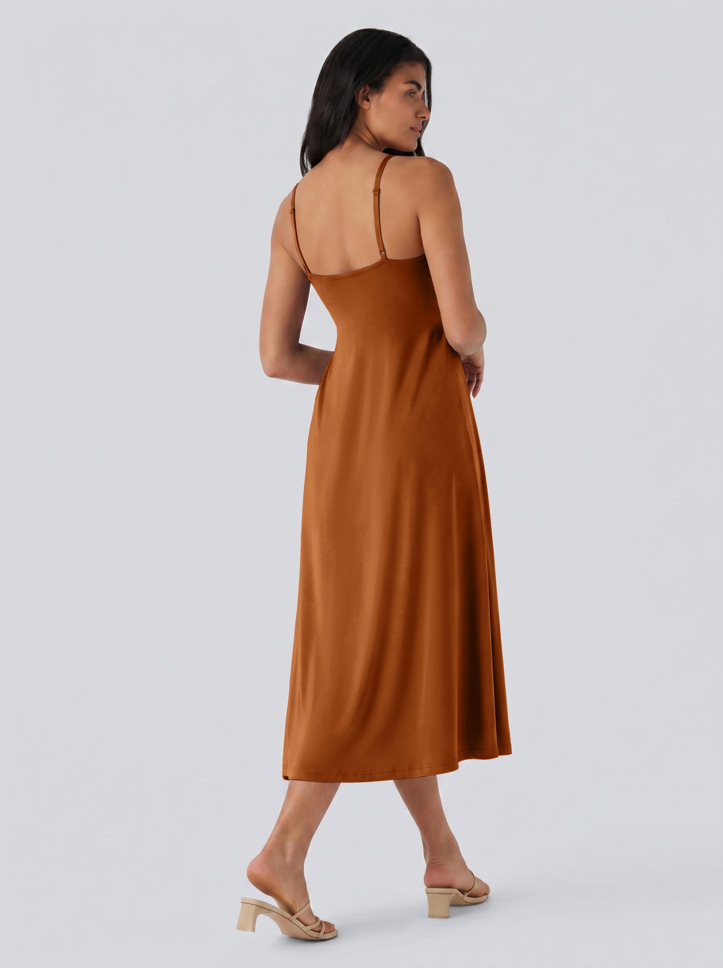 Adjustable Strap Dress Built-in Bra